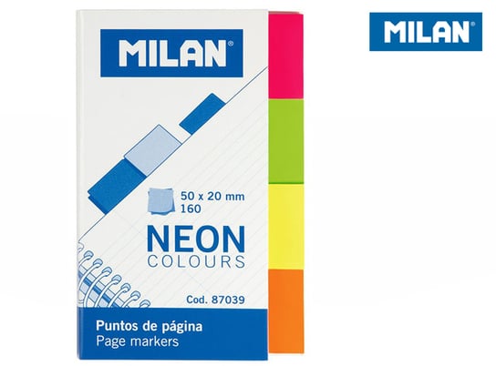 Zakładki indeksujące, neonowe, 160 sztuk Milan