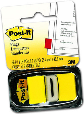Zakładki indeksujące Post-it®, szerokie, żółte, 25,4x43,2mm, 50 zakładek Post-it