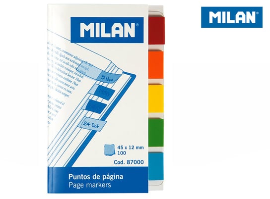 Zakładki indeksujące przezroczyste MILAN 45 x 12 mm, 100 szt. Milan