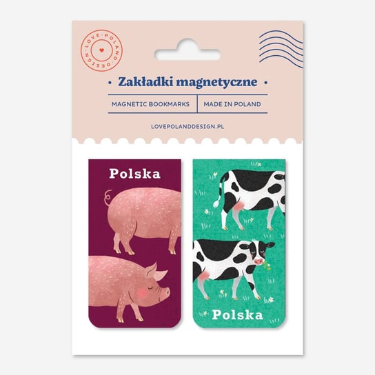 Zakładki Magnetyczne Świnka + Krowa Love Poland Design