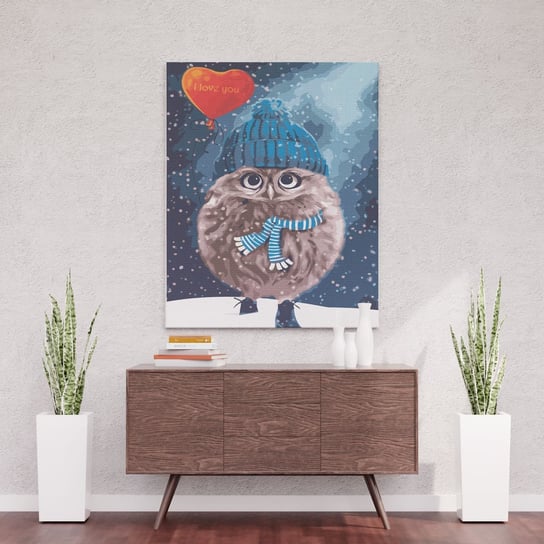 Zakochana sowa - Malowanie po numerach 50 X 40 cm ArtOnly