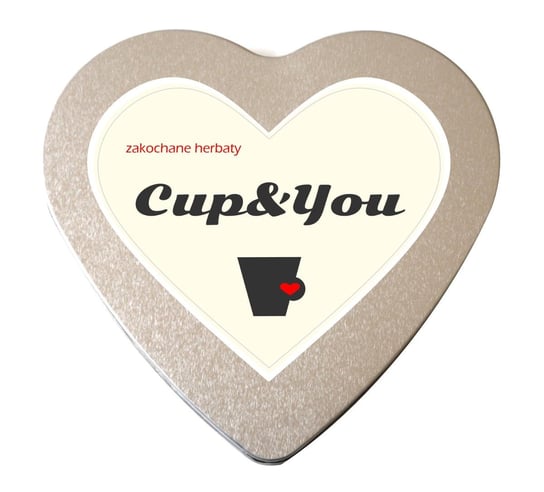 Zakochane herbaty CUP&YOU Serce, prezent dla drugiej połówki, saszetka, 5x5 g + 2x8 g Cup&You