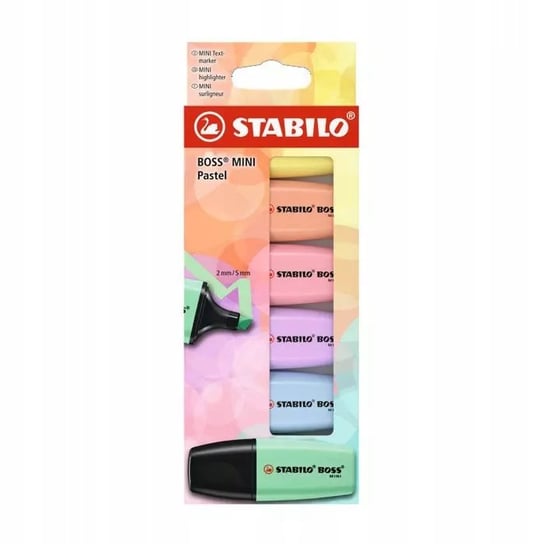 Zakreślacz BOSS MINI Pastel, etui, 6 sztuk Stabilo