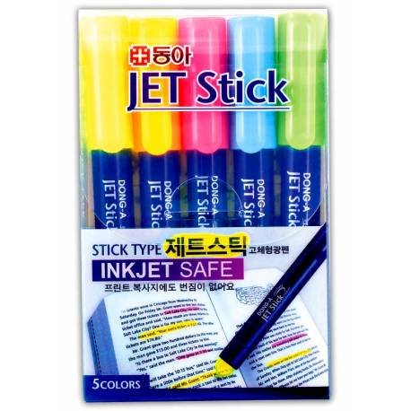 Zakreślacz Dong-A, Jet Stick, 5 kolorów Donga-A