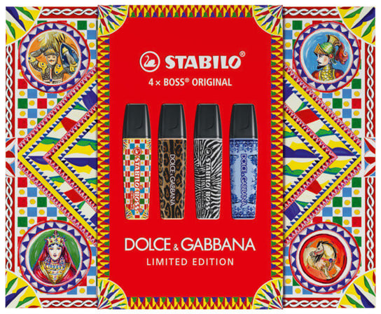 Zakreślacz Stabilo Boss Original X Dolce&Gabanna etui 4 sztuki, Limited Edition Stabilo