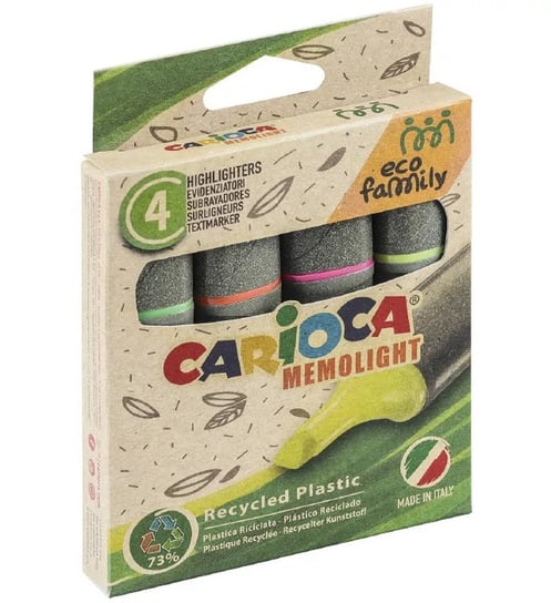 Zakreślacze Carioca Ecofamily 4 Intensywne Kolory Carioca