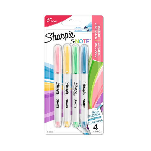 Zakreślacze Sharpie S-note Mix kolorów 4 szt. 2138234 Sharpie