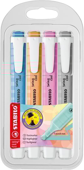 Zakreślacze Stabilo Swing Cool pastel, 4 sztuki Stabilo