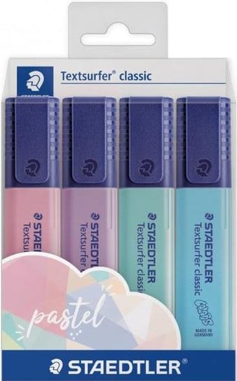 Zakreślacze Texsurfer classic 4 pastelowe kolory Staedtler