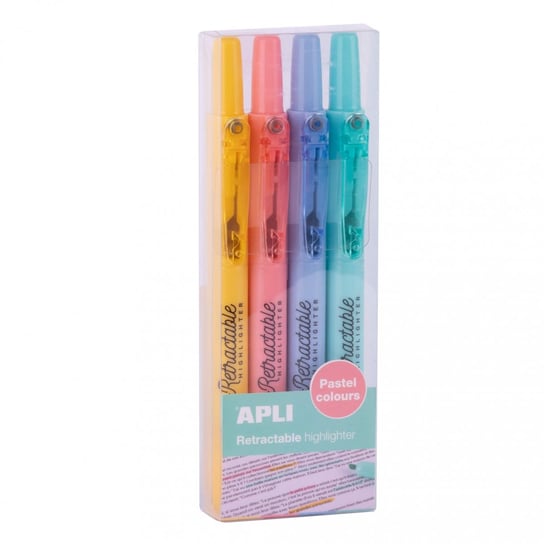 Zakreślacze wysuwane Apli Kids - 4 pastelowe kolory APLI Kids