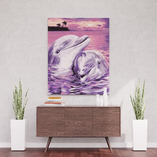 Zaloty delfinów - Malowanie po numerach 50x40 cm ArtOnly