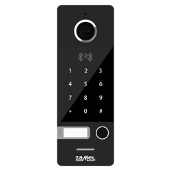 ZAMEL, Jednorodzinny zewnętrzny panel wideo z czytnikiem kart i szyfratorem HD czarny VO-812IDBPHD ZAMEL