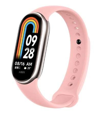 Zamienna silikonowa opaska pasek bransoleta bransoletka do Xiaomi Mi Band 8 pudrowy Bestphone