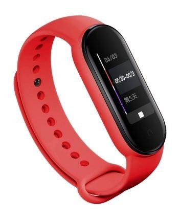 Zamienna Silikonowa Opaska Pasek Do Xiaomi Mi Band 5 / 6 Czerwony Bestphone