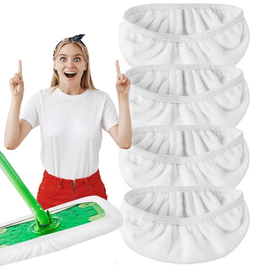 Zamienny zestaw Swifer wkłady mop 25,5x11,5 cm białe 4 szt mikrofibra Bounn
