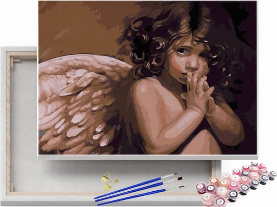 Zamyślony aniołek - Malowanie po numerach Beliart
