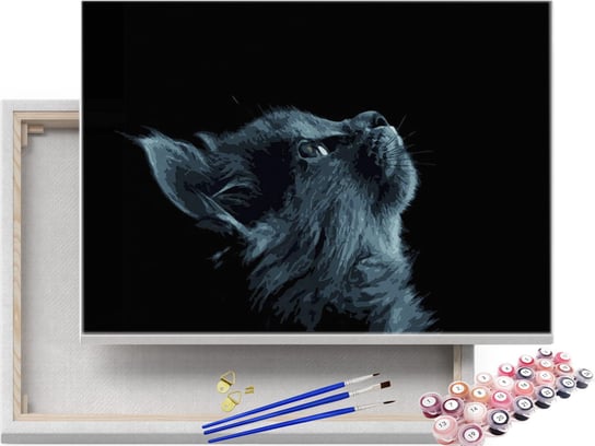 Zamyślony kotek - marzyciel - Malowanie po numerach Beliart