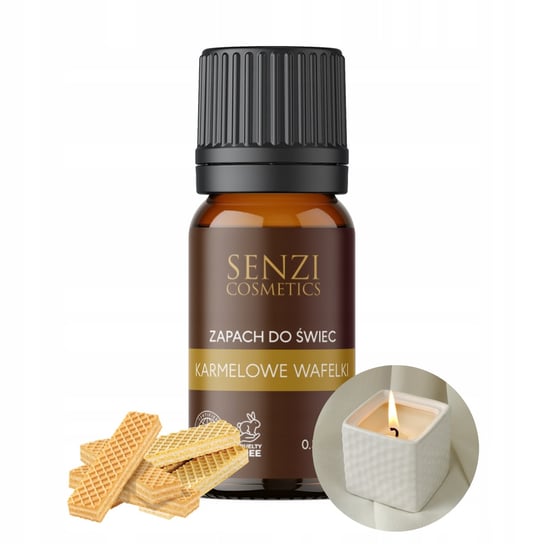 Zapach Do Świec Olejek Zapachowy do Świec 10 ml Premium KARMELOWE WAFELKI Senzi Cosmetics