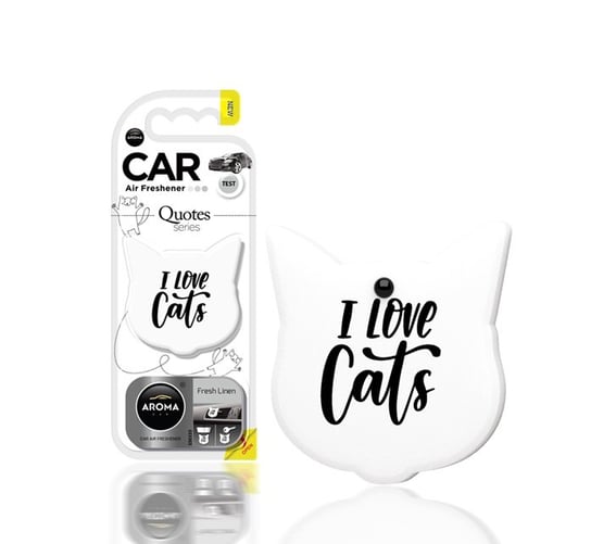Zapach samochodowy AROMA Car Quotes Cat Fresh Linen Aroma Car