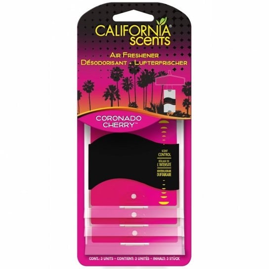 Zapach samochodowy CALIFORNIA SCENTS Paper Air Freshener- Coronado Cherry, 3 pak California Scents