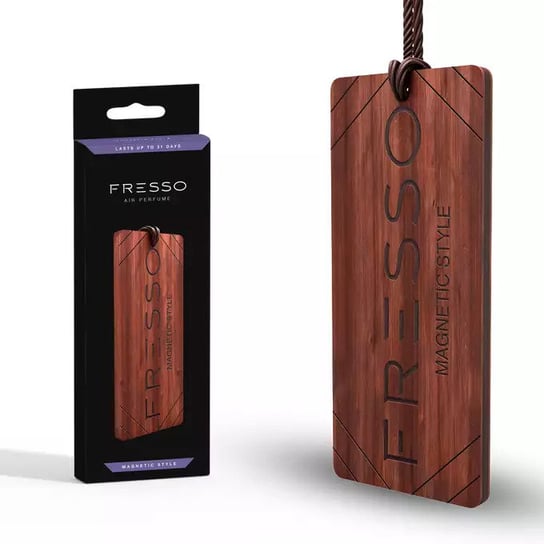 Zapach samochodowy FRESSO - drewniana zawieszka, Magnetic Style FRESSO