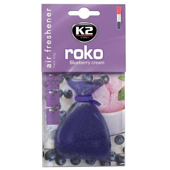 Zapach samochodowy w woreczku K2 Roko Blueberry Cream 20g K2