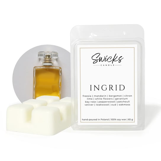 Zapachowy wosk sojowy do kominka Ingrid 65g | frezja, mandarynka, białe kwiaty, pelargonia, róża Inna marka