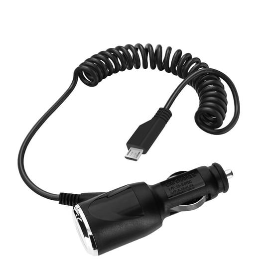 Zapalniczka Samochodowa Ładowarka Złącze Micro-USB 1A Kabel Skręcony 1m Czarny Avizar