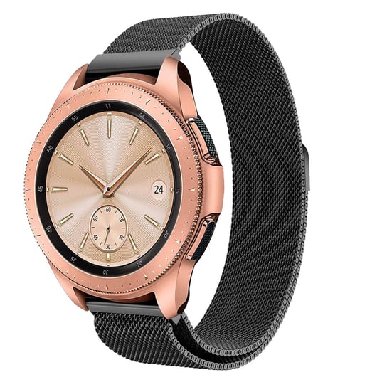 Zapasowa bransoleta ze stali szlachetnej do Samsung Galaxy Watch 42 mm – Czarna Avizar