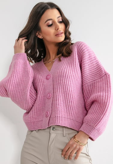 Zapinany sweter oversize różowy / Fobya Inna marka