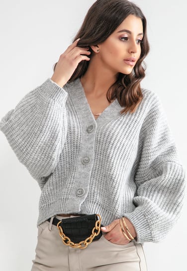 Zapinany sweter oversize szary / Fobya Inna marka