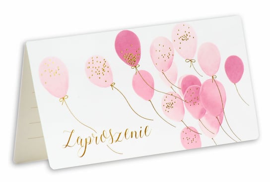 Zaproszenia, Balony różowe, 5 sztuk Art Nuvo