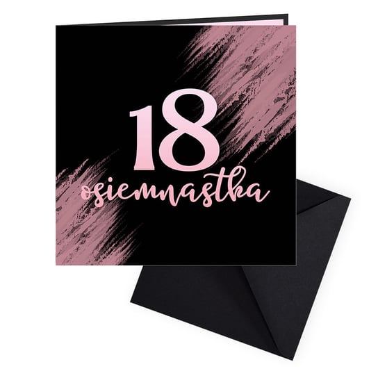 Zaproszenia na 18 Urodziny Premium Maziaki / czarna koperta - 10 sztuk Szalony Kot