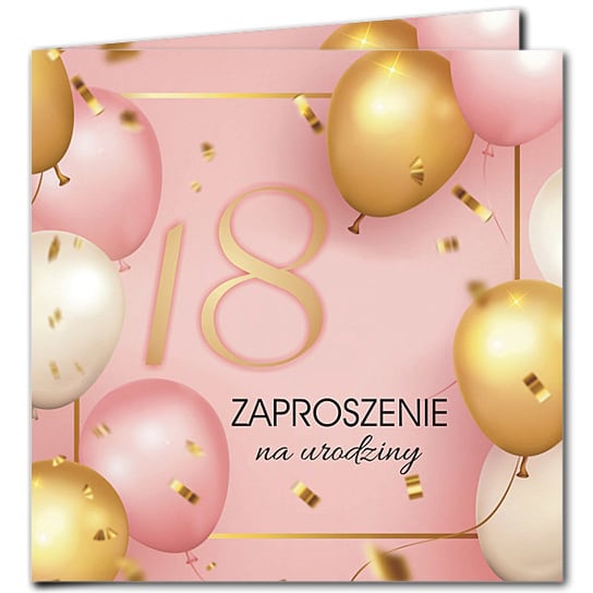 Zaproszenia na 18 urodziny Rose Gold Balony / Cocobird Cocobird