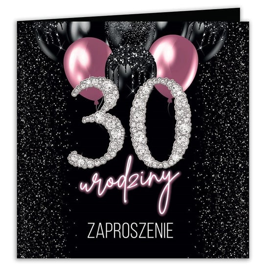 Zaproszenia na 30 urodziny Pink Balloon Diamond 10szt (+koperty) sklepyKOKA