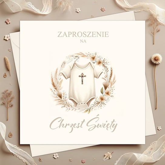 ZAPROSZENIA na Chrzest Św. chłopca Body 10szt SwistakPakuje.pl