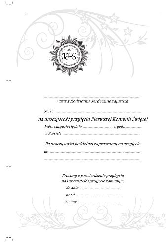 Zaproszenia Na Komunię Gotowe Czachorowski