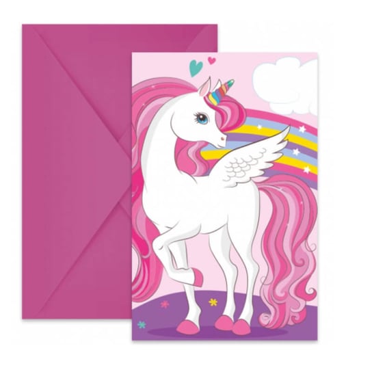 Zaproszenia Na Urodziny Jednorożec, Unicorn Rainbow, 6 Szt. Procos