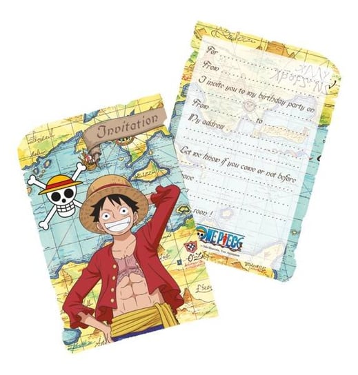 Zaproszenia one piece manga licencja 16 cm x 10 cm 8 szt. Chaks