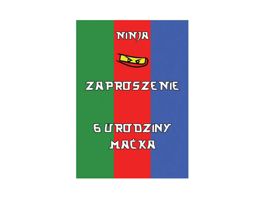 Zaproszenia personalizowane na urodziny Ninja - 8 szt. Congee.pl