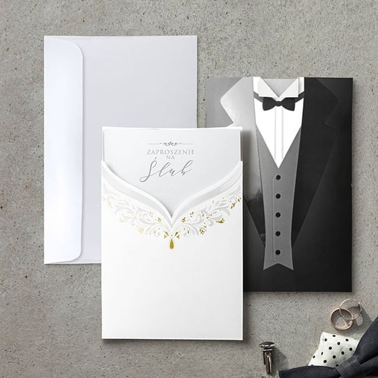 Zaproszenia ślubne gotowe Dwustronne nowość, wysyłka 24h 62886 Forum Design Cards