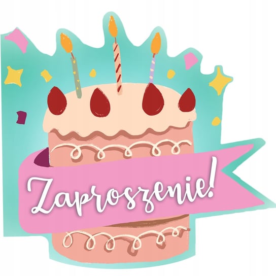Zaproszenia Urodzinowe Urodziny Tort 12Szt Y3 Inna marka