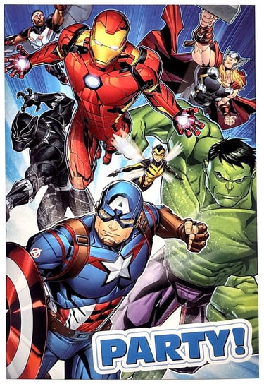 Zaproszenia urodzinowe z kopertami Avengers Marvel W&O