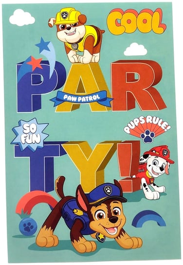 Zaproszenia urodzinowe z kopertami Psi Patrol Cool W&O