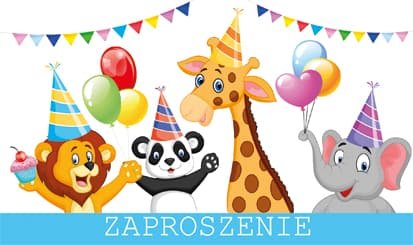 Zaproszenia urodzinowe zwierzątka safari, 10 szt. POL-MAK