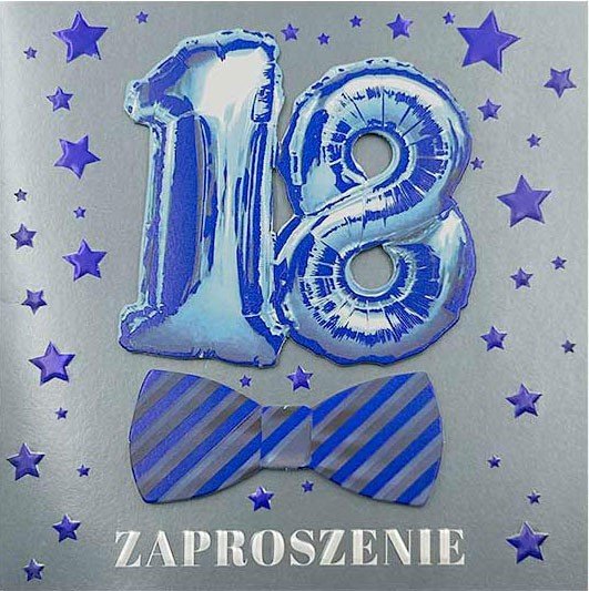 Zaproszenie Na 18 Urodziny Dla Chłopaka Mix 5 Szt Pczp40 Kukartka