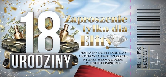 Zaproszenie Na 18 Urodziny Z Biletem Vip Zestaw 10 Szt Zdl1 yeku