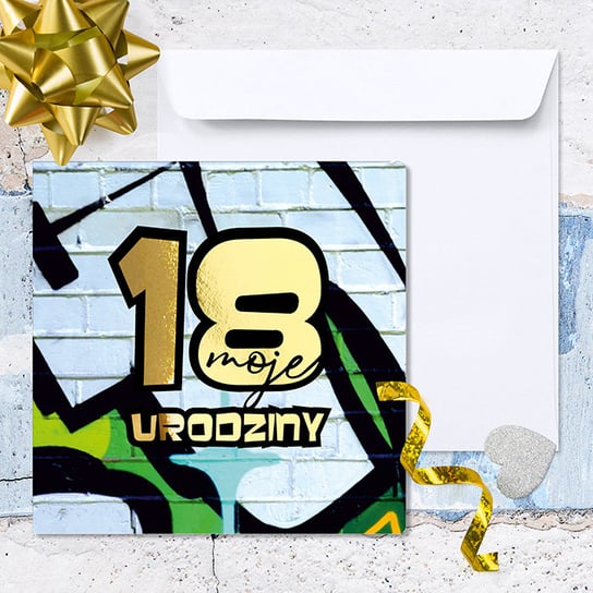 Zaproszenie na 18 urodziny Złocony napis, 62790 Forum Design Cards