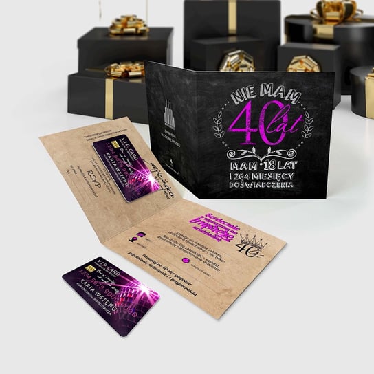 Zaproszenie na 40 urodziny, Karta wejściówka  63335 Forum Design Cards