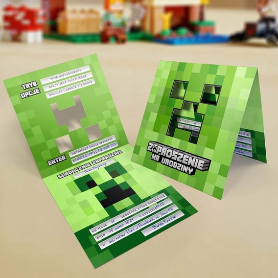 Zaproszenie na urodziny 5 szt. Minecraft gotowe do wypisania wysyłka 24h 63924 Forum Design Cards